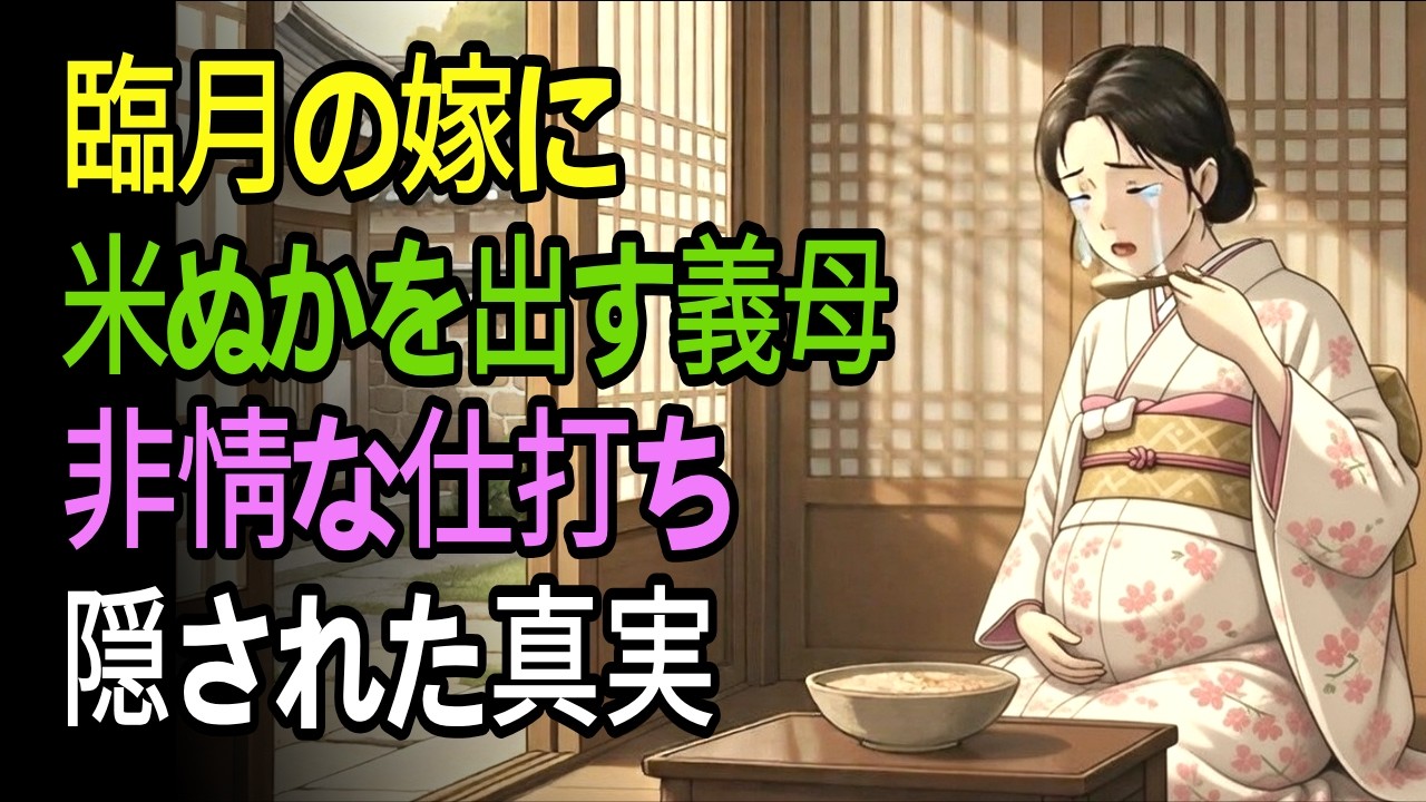 #感動 #泣ける話 #昔話. 臨月の嫁に米糠を食べさせた姑の 震える真実. #江戸時代 #姑 #嫁 #知恵 #真心 #涙活 #朗読 #教訓 #日本文化 #いい話 #心温まる#家族愛