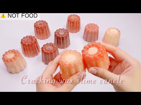 【ASMR】パキパキスライム🥮カヌレキャンドルクラッキング🥛【音フェチ】cracking wax slime canele 크래킹 슬라임 카누레스 과자