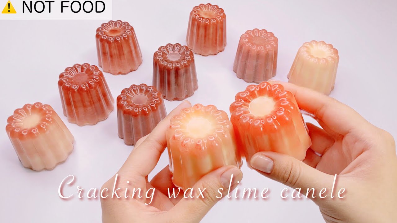 【ASMR】パキパキスライム🥮カヌレキャンドルクラッキング🥛【音フェチ】cracking wax slime canele 크래킹 슬라임 카누레스 과자