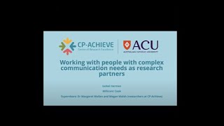 Working with people with cerebral palsy and complex communication needs as research partners