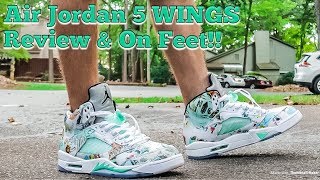 AIR JORDAN 5 WINGS REVIEW & DOPE ON FOOT!!