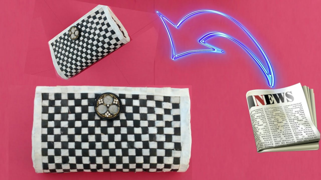 Newspaper clutch Newspaper hand bag Women's handbags I How to make
