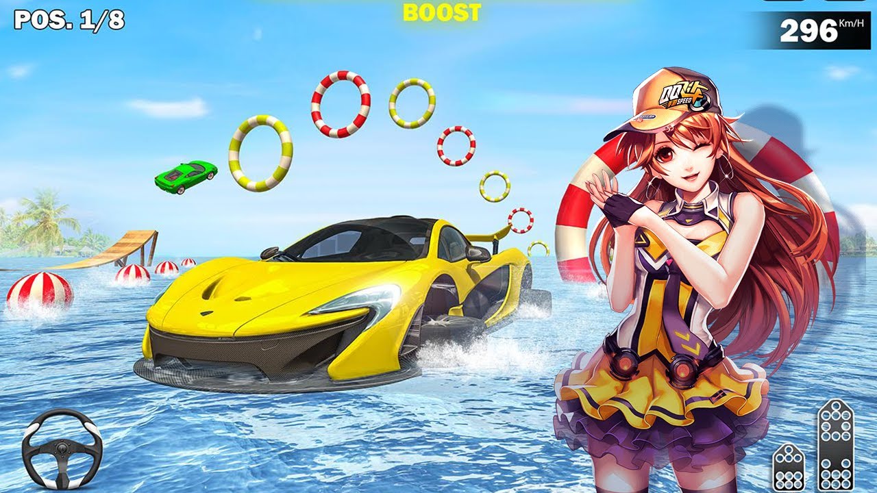 Mini car water surfing game 