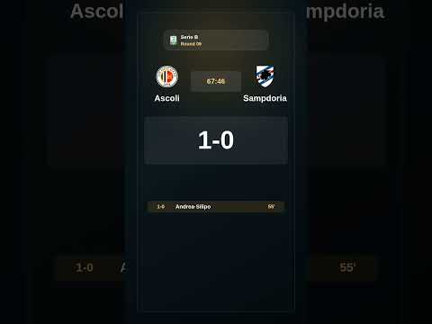 Round 09: Ascoli vs Sampdoria | Serie B | Match Result!