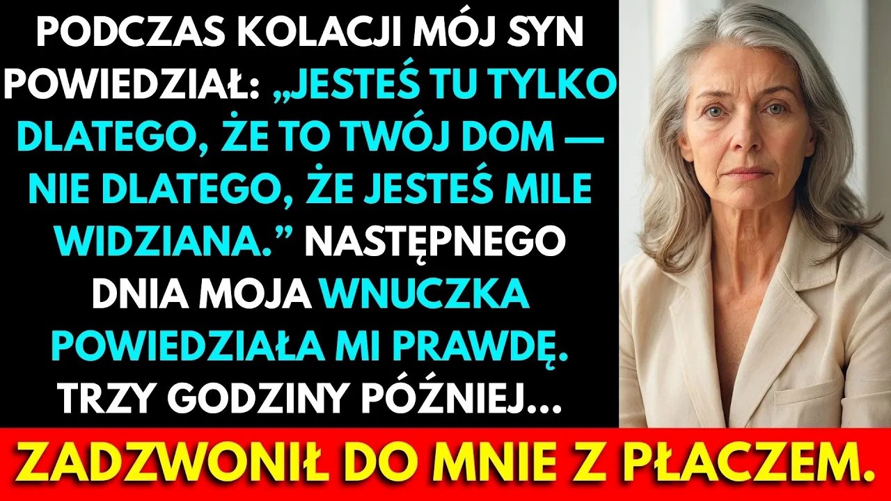 „Jesteś tu, bo to twój dom, a nie dlatego, że jesteś mile widziana” — powiedział Adam, nie podnosząc wzroku znad talerza. Talerze były jeszcze ciepłe. Przez chwilę powietrze zastygło, moja dłoń...