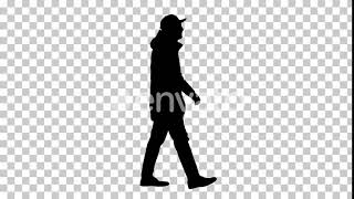Silhouette man walking, Alpha Channel | Stock Footage - Videohive