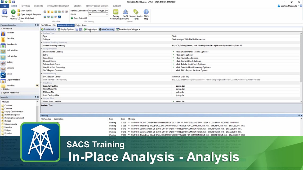 In Place Analysis - PSI Analysis