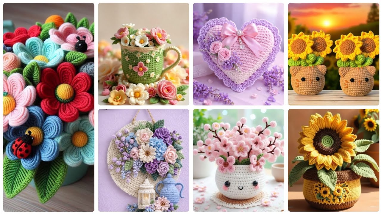 Ideas elegantes y hermosas de patrones de crochet a mano para la decoración del hogar. 