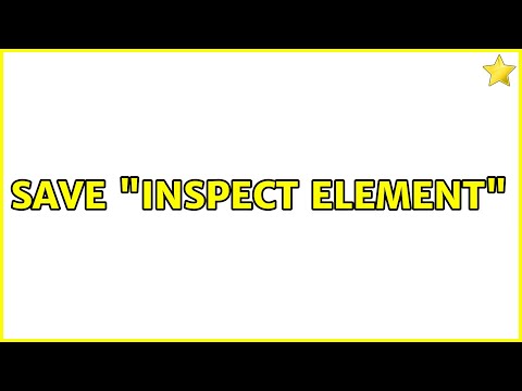 Save "Inspect Element"