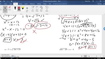 Solving Square Root Equations (w/ extraneous solutions)