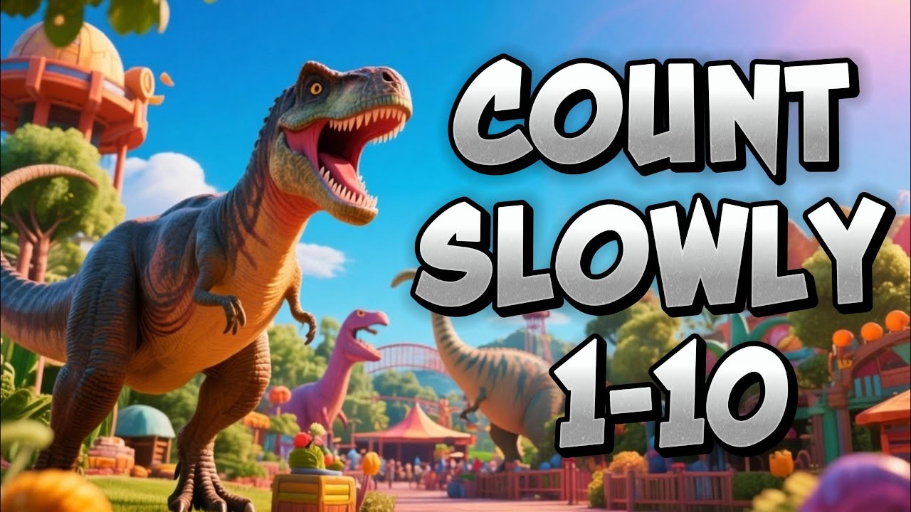 Посчитайте динозавров медленно от 1 до 10 | Изучаем числа с помощью динозавров