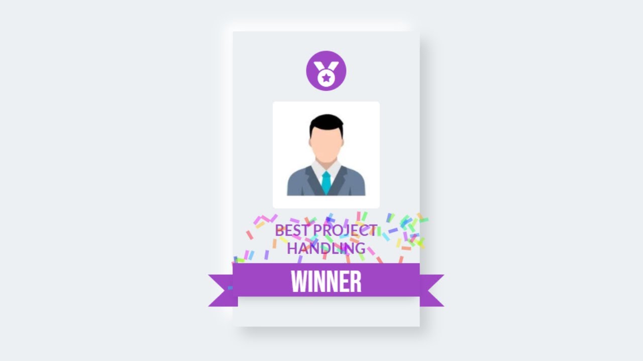 Beautiful Winner Card | On Hover Confetti Animation