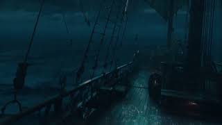 Rolling Thunder & Ocean Waves in a Storm | Small Boat Drifting at Night for Deep Sleep