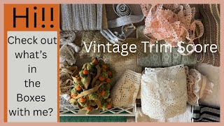 $5 & $10 BOXES LOADED with Vintage Trims!Church Market Thrift Haul Pt 2 | Junk Journal Treasure Hunt