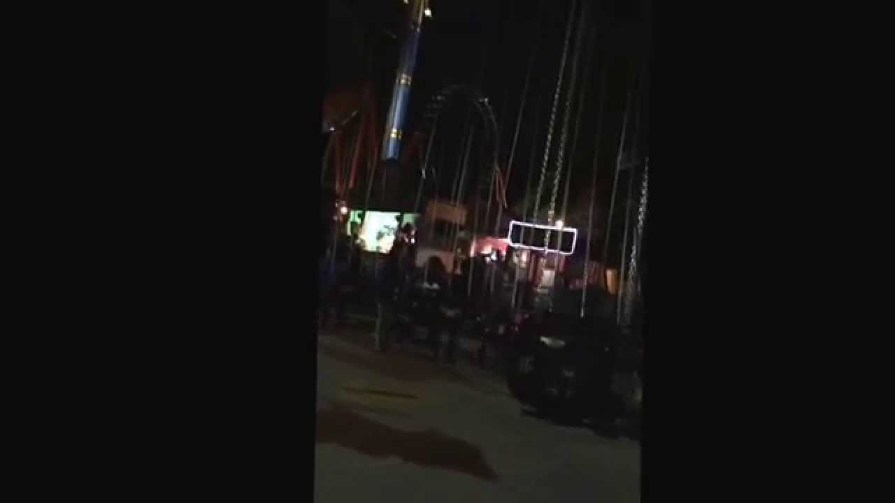 Skyscreamer at six flags St. Louis on fright fest opening night STUCK!!! - YouTube