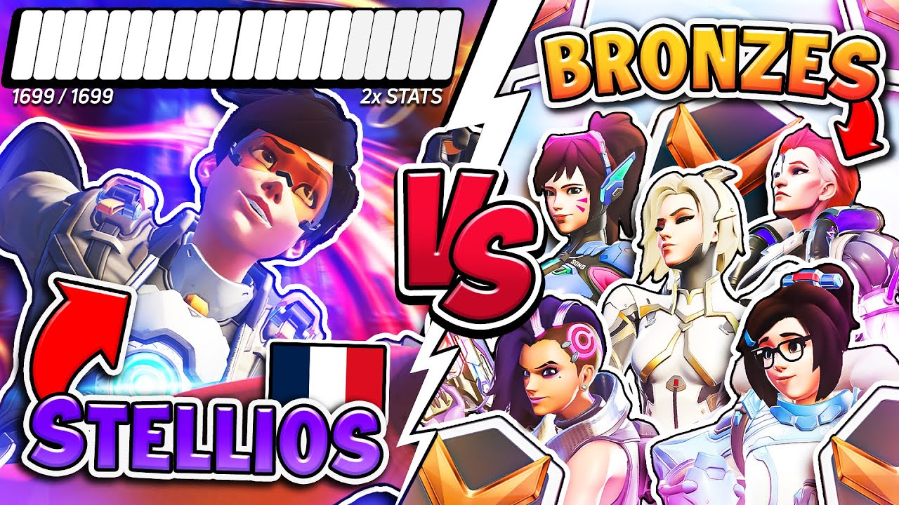 5 BRONZES vs La MEILLEURE TRACER de FRANCE : Qui va gagner ? - Overwatch 2 (ft. Stellios)