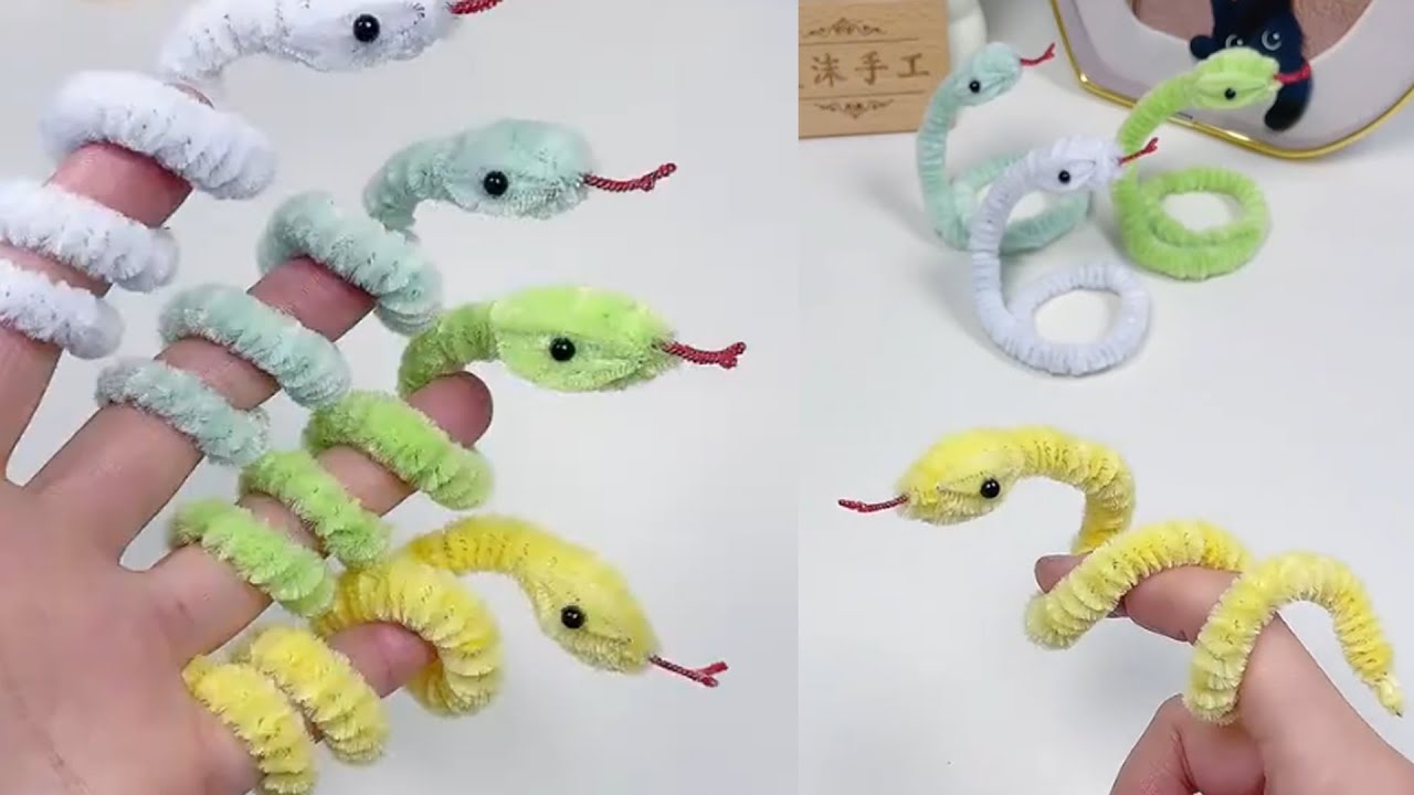 🐍 Snake made of pipe cleaner DIY | Craft a snake from Chenille Wire | DIY Chenille Wire Crafts