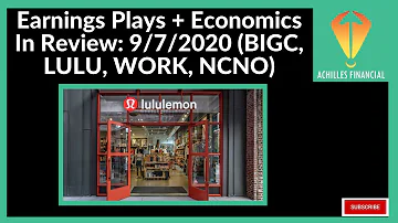 Earnings Plays + Economics In Review: 9/7/2020 (BIGC, LULU, WORK, NCNO)