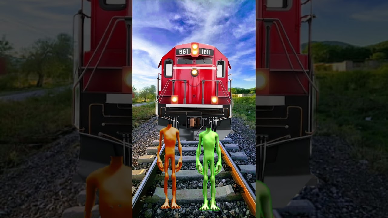 railway train attack VFX colourful alien 2 alien dance vfx video cartoon 