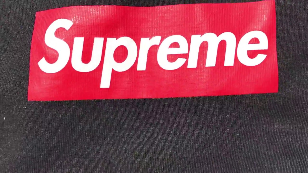 black supreme shirt with red box logo