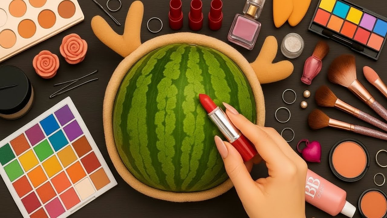 Satisfying Makeup ASMR on Watermelon #34
