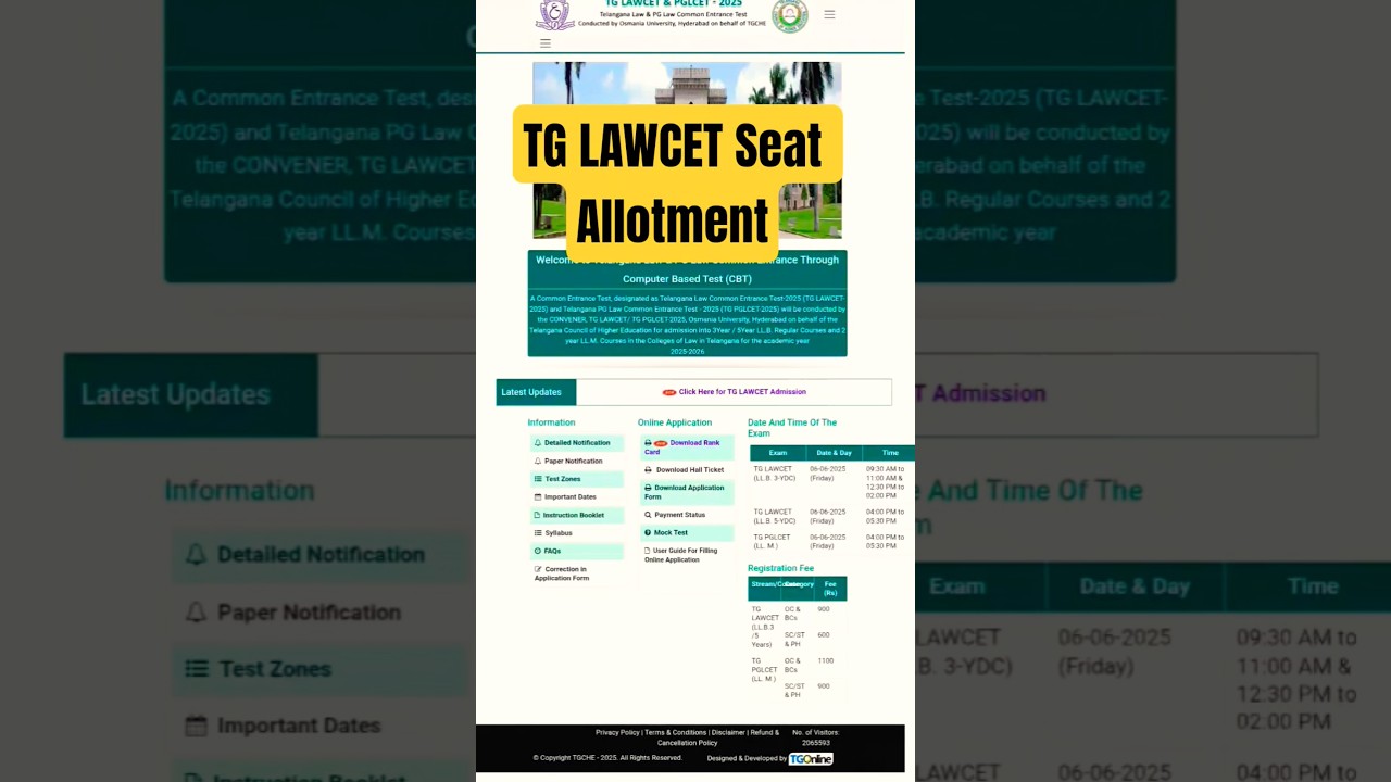 TG LAWCET 2025 Seat allotment 