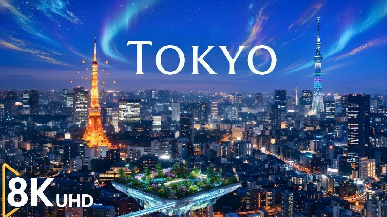 Tokyo in 8K HDR 60FPS Dolby Vision 🌆 | Ultra-Modern Cityscape with Soft Piano Music