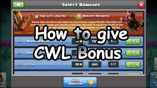 How to give CWL Bonus | Clash of Clans CWL | CWL Medal Distribution