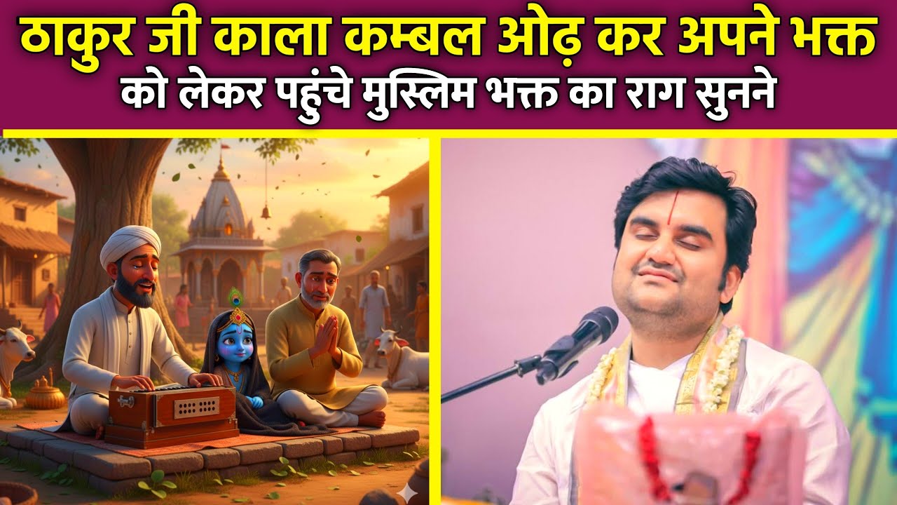 🌿🦥ठाकुर जी काला 🙇‍♂️कम्बल ओढ़ कर 👣पहुंचे राग सुनने💥 | Baal Leelaye | Indresh Ji Maharaj 