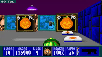 Wolfenstein 3D with Hallowein 3D.Level 10(Secret Level)