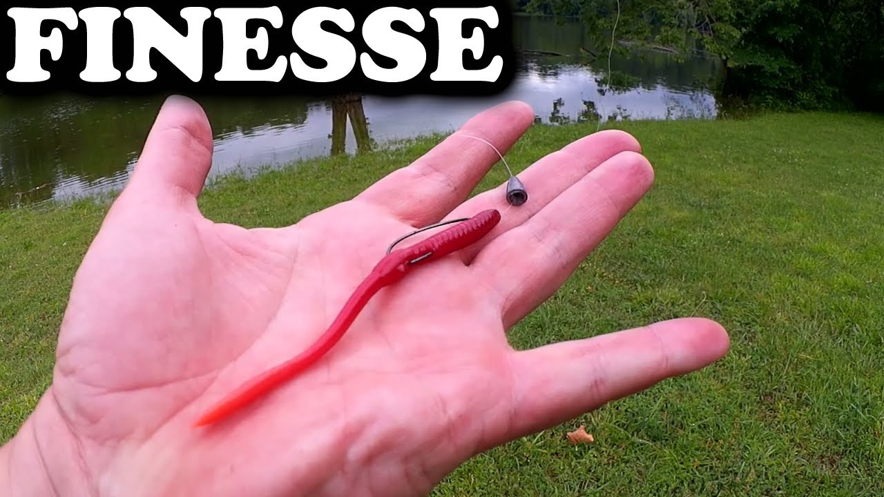 Finesse Bass Fishing with a Plastic Worm - Realistic Worm Texas