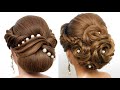2 Beautiful Bun Hairstyles for medium and long hair || Hair Style Girls || Hairstyles for Wedding