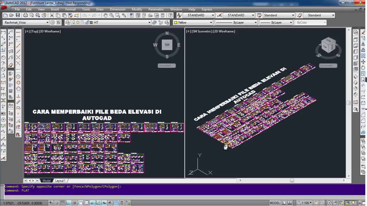 CARA MEMPERBAIKI FILE BEDA ELEVASI DI AUTOCAD 