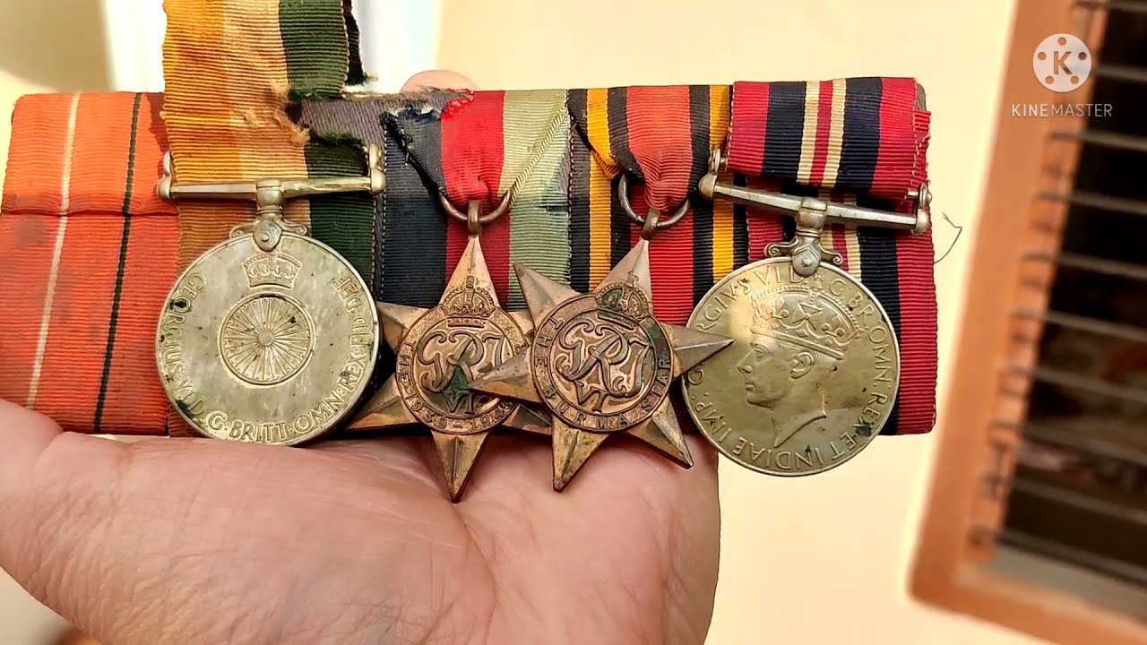 Indian Army Second World War Medals - Burma Star, 1939-1945 Star, Indian Independence Medal