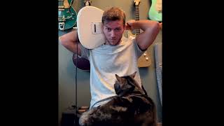 Annoying Cat Disturbs Guitar Jam (makes me play behind my head)