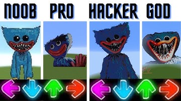 【FNF Minecraft】NOOB vs PRO vs HACKER vs GOD: BUILD CHALLENGE Pixel art #huggywuggy #minecraft​ #fnf