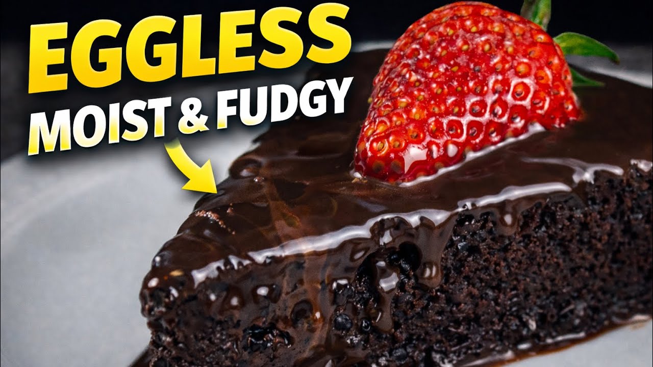 Eggless Chocolate Cake | Moist & Fudgy Chocolate Cake Recipe