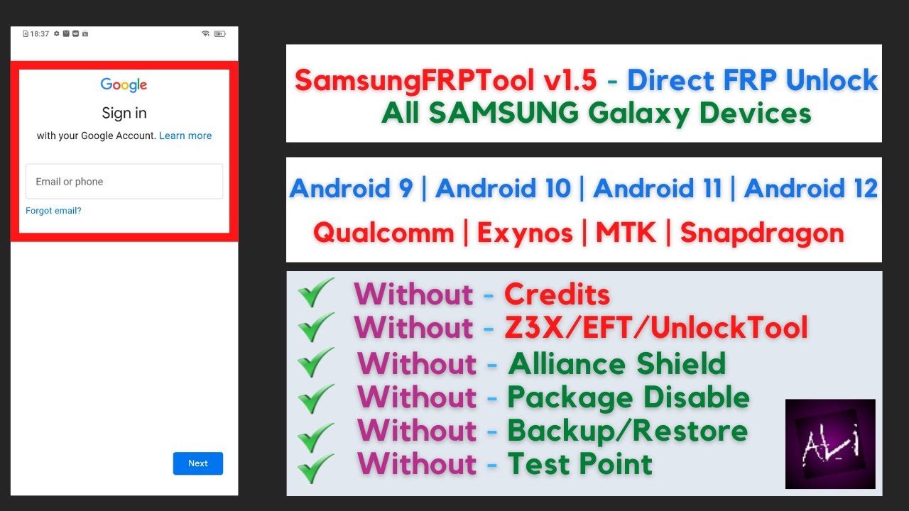 FREE All SAMSUNG FRP Unlock Android No Z X EFT UnlockTool Tool Link