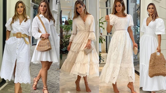 VESTIDOS BLANCOS EN LARGO DE MODA 2022👗WHITE LONG FASHION DRESSES 2022 