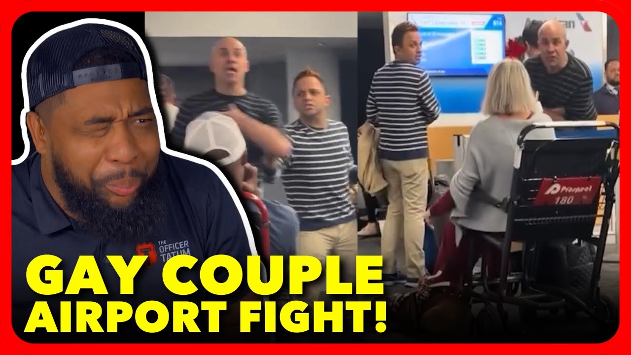 Gay Couple FIGHTS At Airport and ERUPTS into DISABLED Woman's FACE!