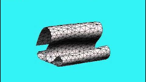 Cloth simulation with Self-Collision: a falling ribbon onto floor