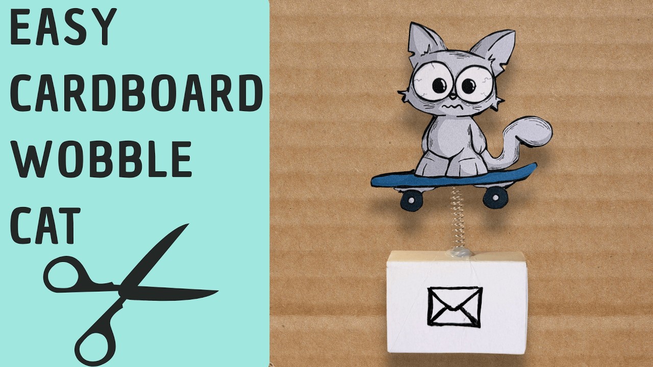 DIY Cardboard Wobble Cat & Mini Mailbox  Easy Matchbox Craft