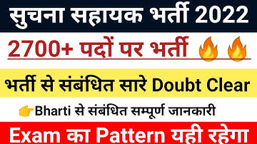 IA(Informatics Assistant) Vacancy 2022 New Update// सुचना सहायक भर्ती 2022