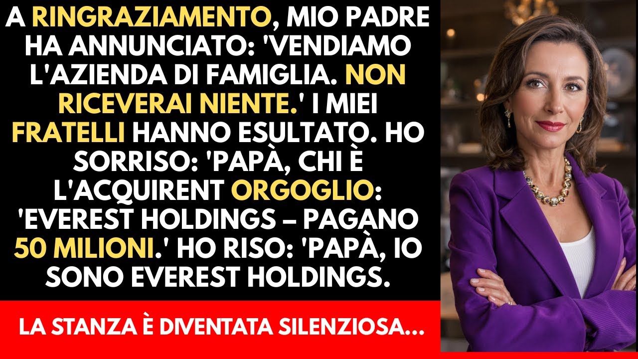 A Natale, mio padre annunciò: 'Vendiamo l'azienda di famiglia - non ricevi niente'