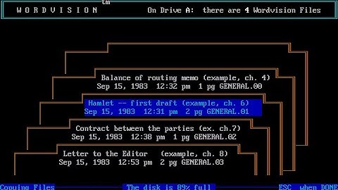 Jim Edlin demoing WordVision word processing application 1983