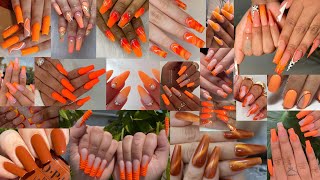 Very Colorful Acrylic Orange Color Nails Designs Ideas Compilation for Ladies