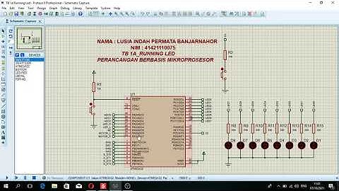 TB 1a Simulasi Software Running Led menggunakan ATMega32 pada Proteus dan Microchip Studio