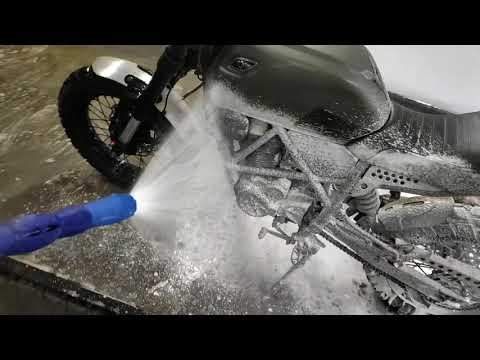 Мойка мотоцикла /Geon Scrambler 250/мойка за 0.5 дол. /как быстро помыть мотоцикл без последствий /