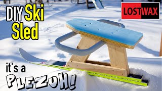 DIY Sled From an Old Ski!! DIY Plezuh Sled.  Super Fun Snow Activities!
