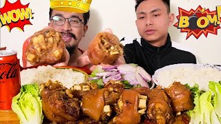 PIG'S FEET CURRY EATING CHALLENGE || PIG'S FEET CURRY MUKBANG || PORK CURRY EATING SHOW